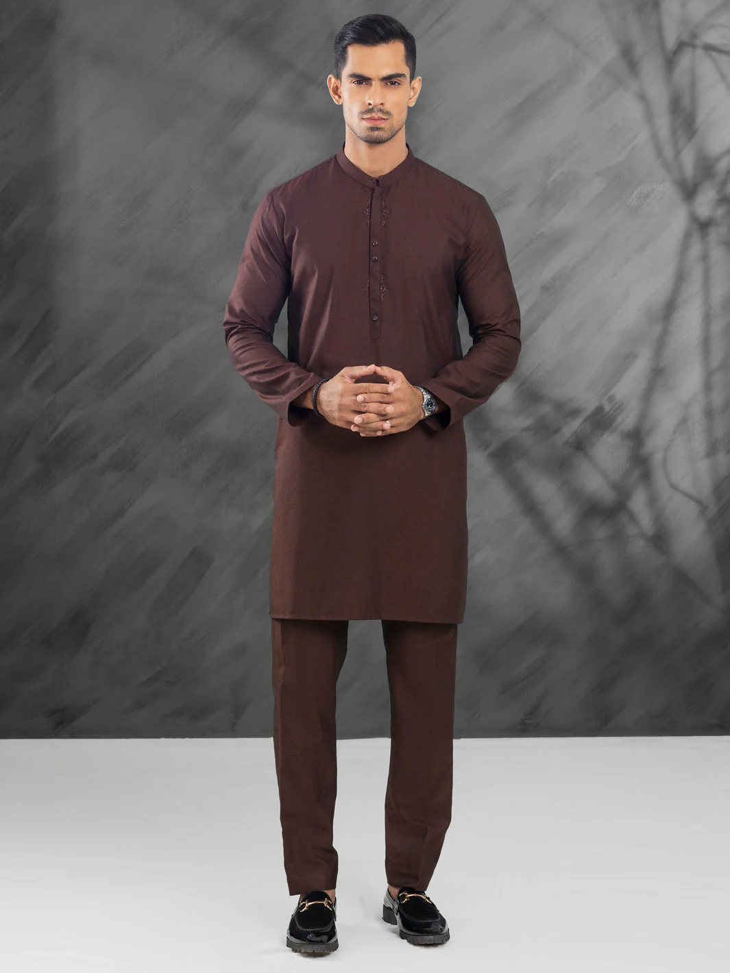 Dark Brown Blended Kurta Trouser - AL-KT-3030 - Image 12