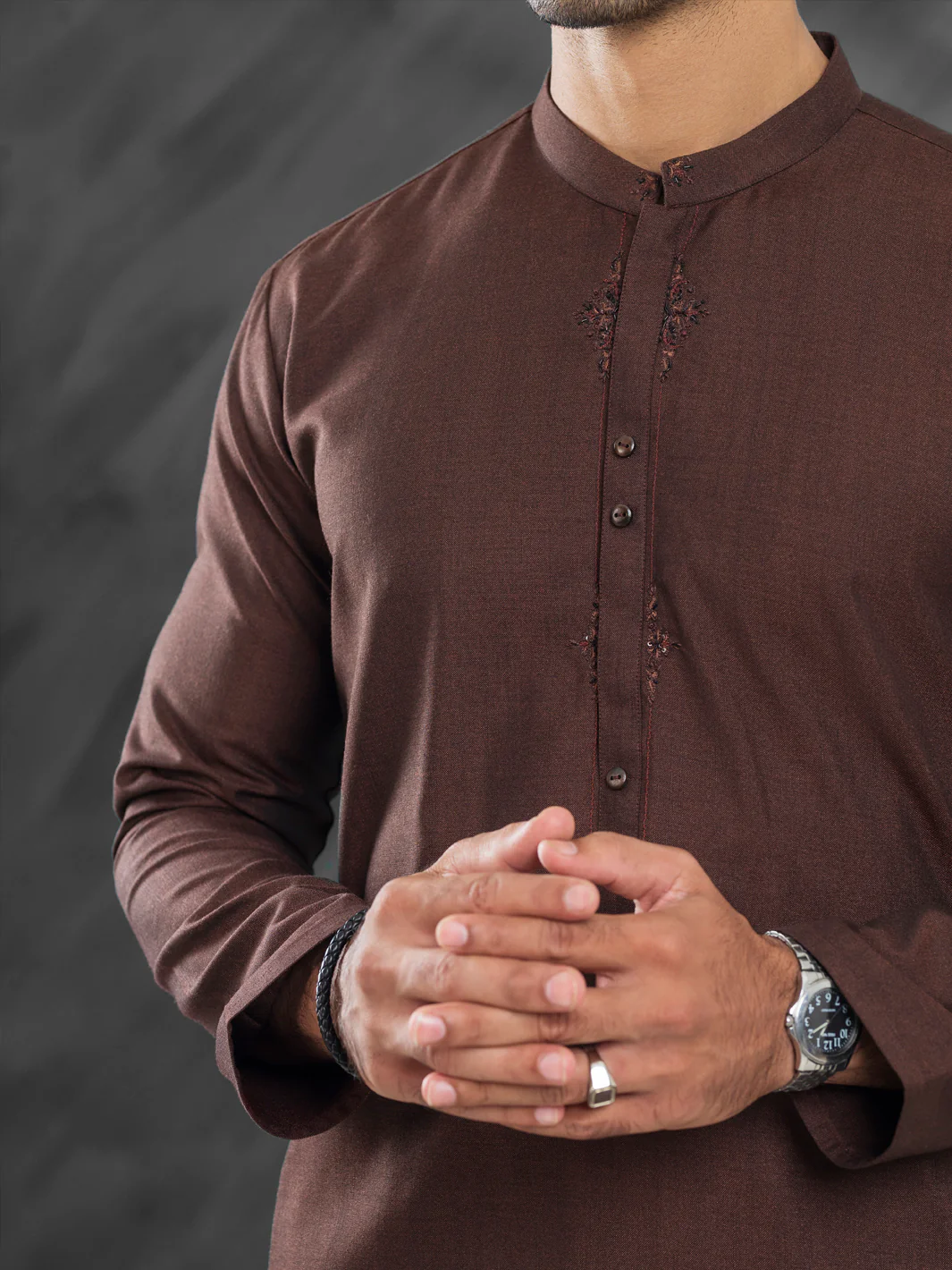 Dark Brown Blended Kurta Trouser - AL-KT-3030 - Image 7
