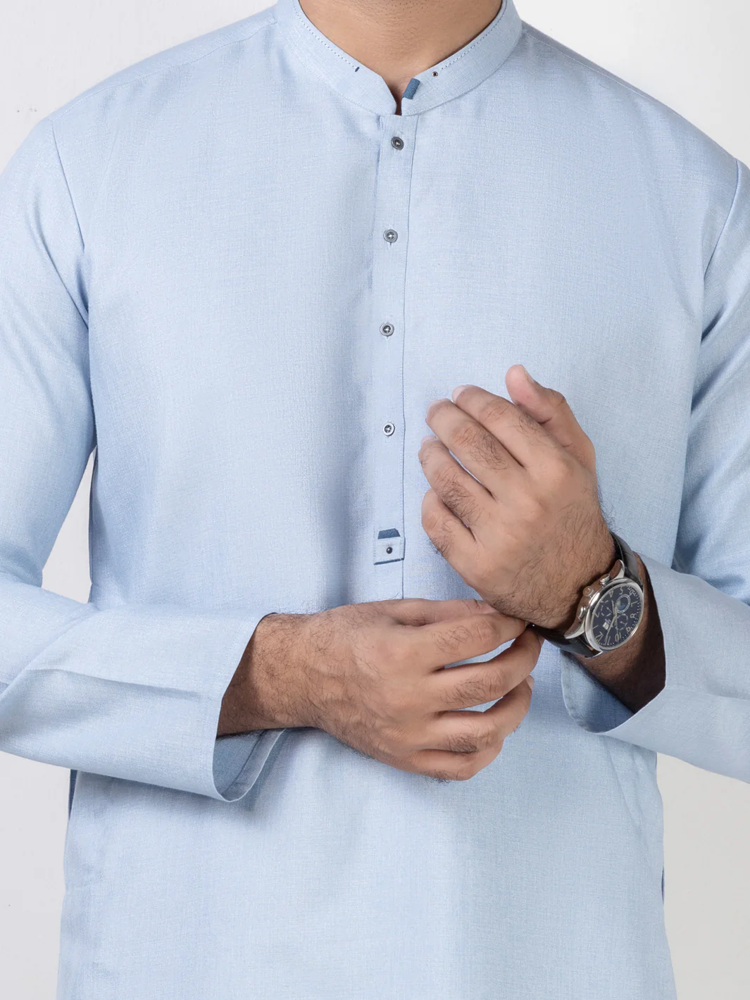 Light Blue Kurta Trousers - AL-KT-3031B - Image 2
