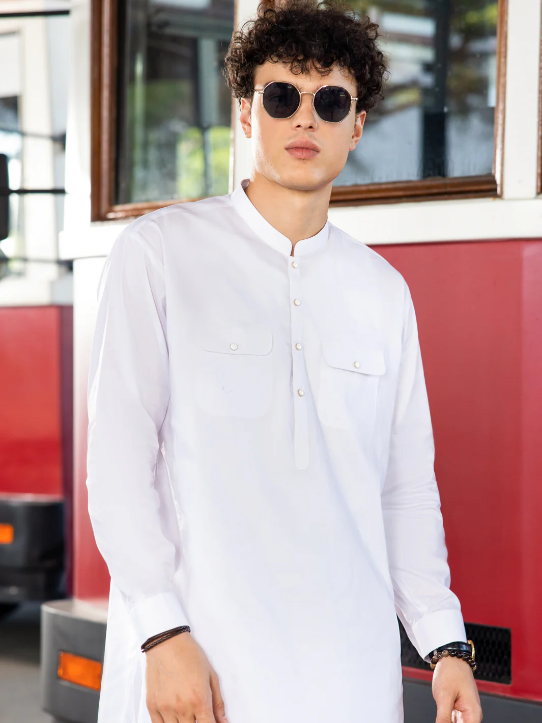 White Cotton Kurta Trouser - AL-KT-3042 - Image 3