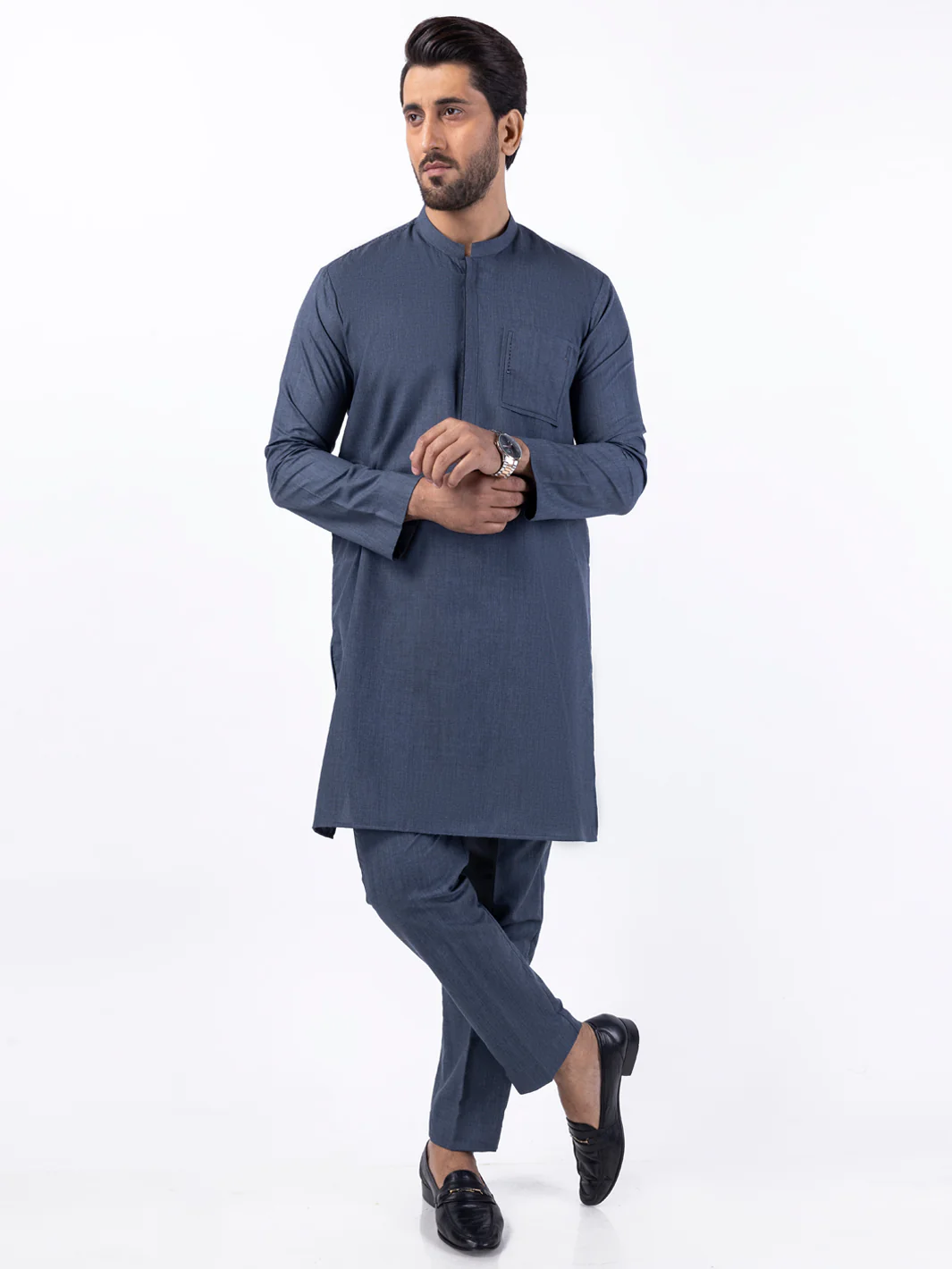 Grey Blended Kurta Trouser - AL-KT-3066