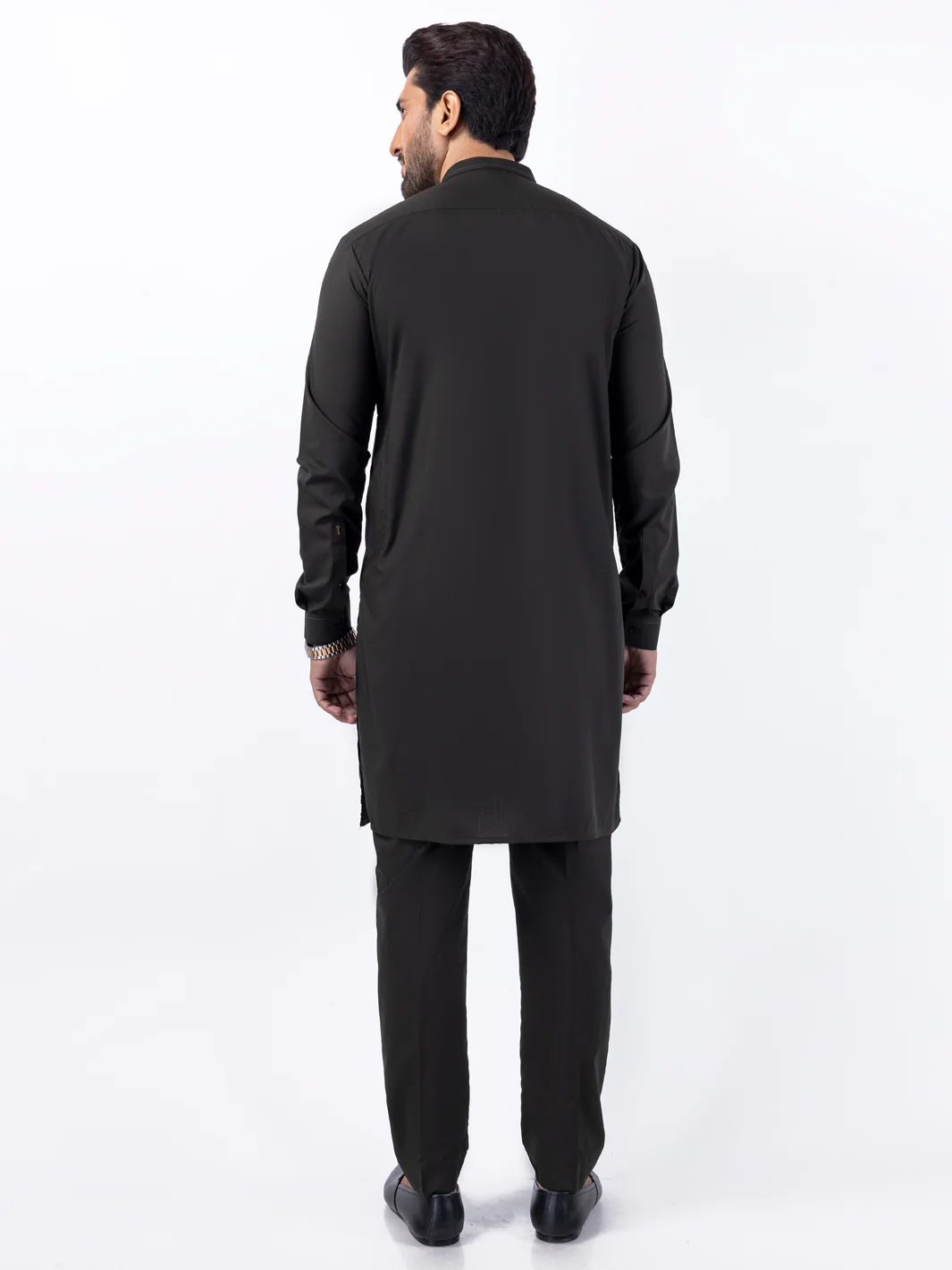 Dark Green Blended Kurta Trouser - AL-KT-3072 - Image 3