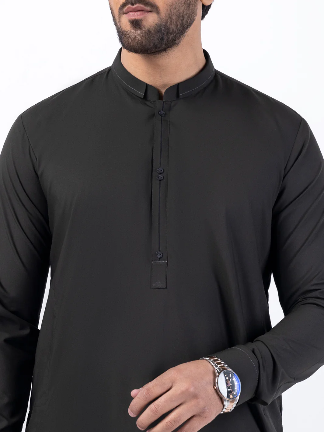 Dark Green Blended Kurta Trouser - AL-KT-3072 - Image 4
