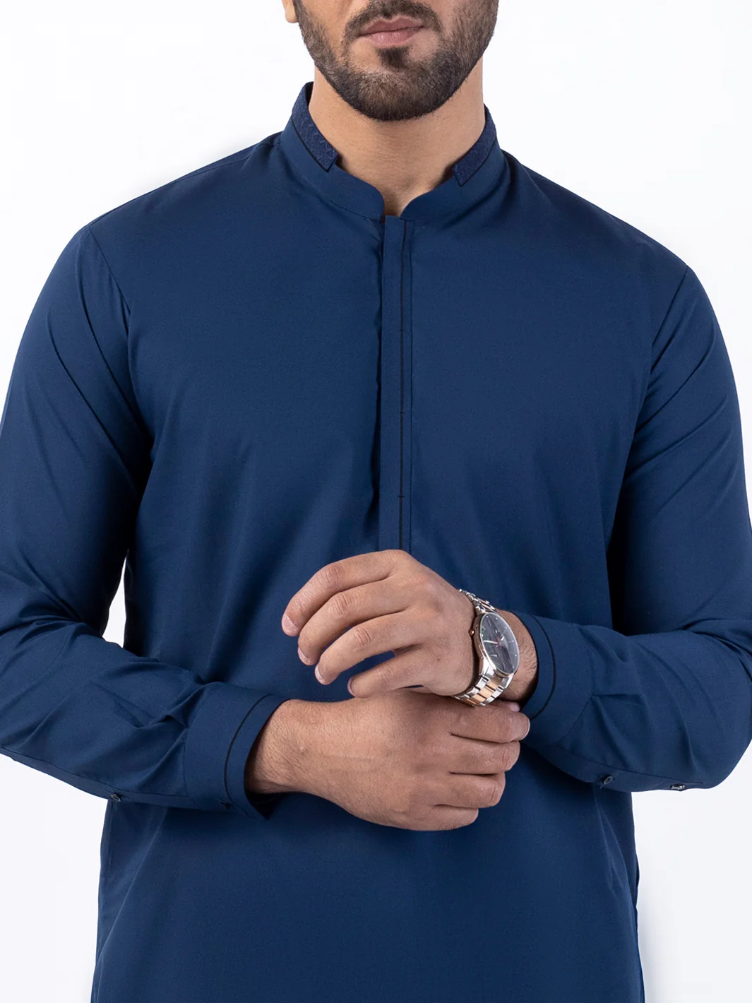 Blue Blended Kurta Trouser - AL-KT-3079 - Image 3