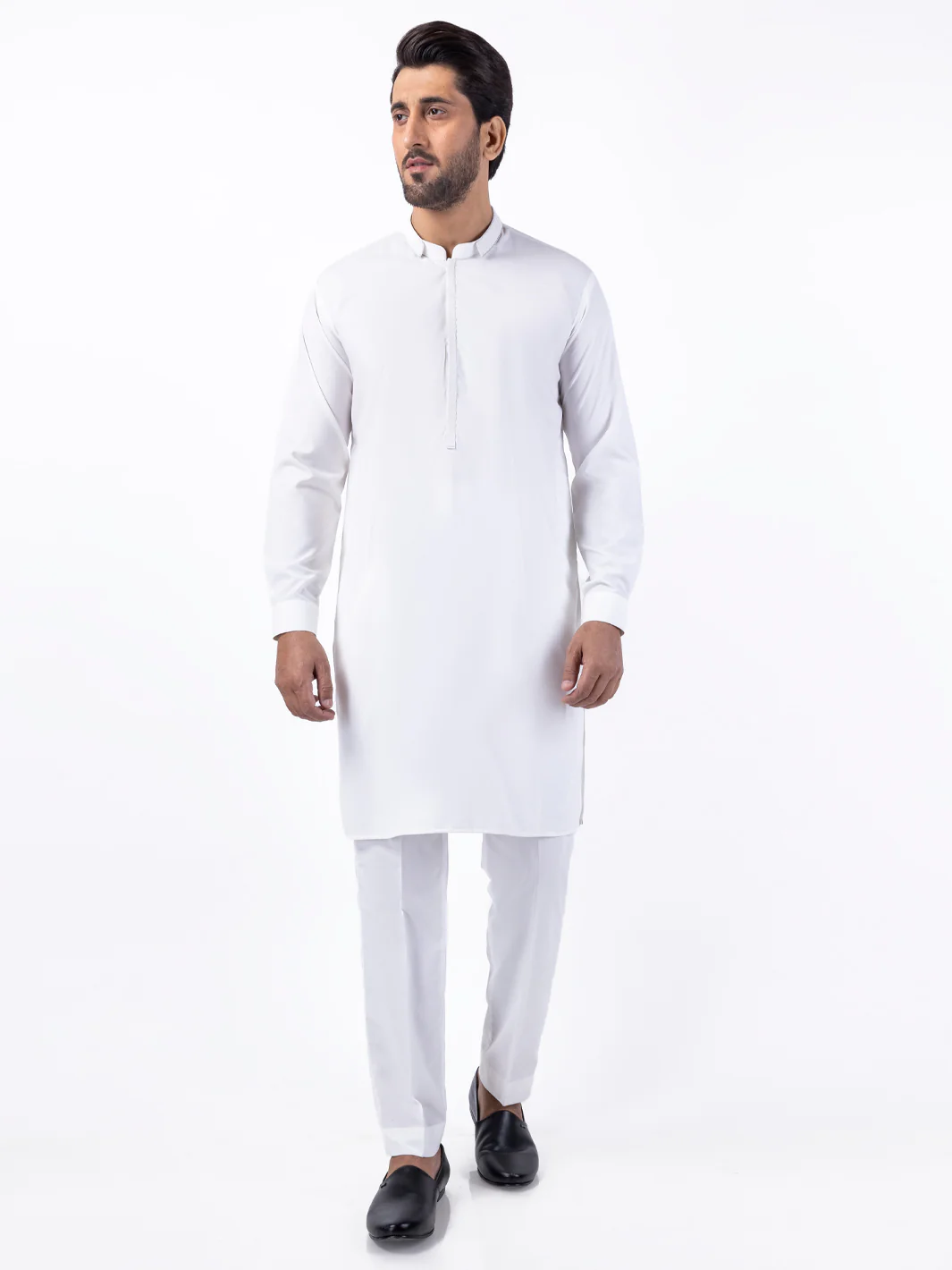 White Blended Kurta Trouser - AL-KT-3082