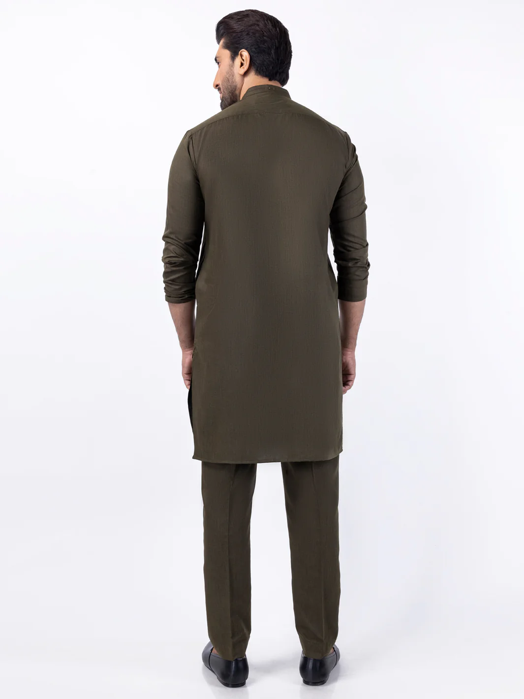 Olive Blended Kurta Trouser - AL-KT-3085 - Image 3