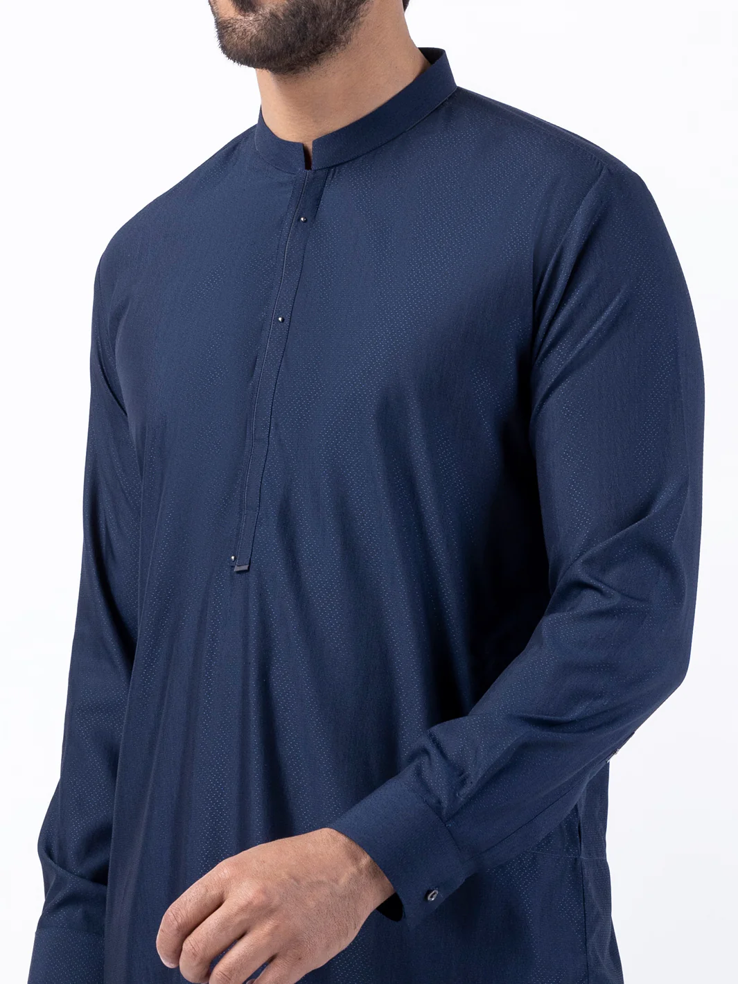 Navy Blue Blended Kurta Trouser - AL-KT-3086 - Image 4