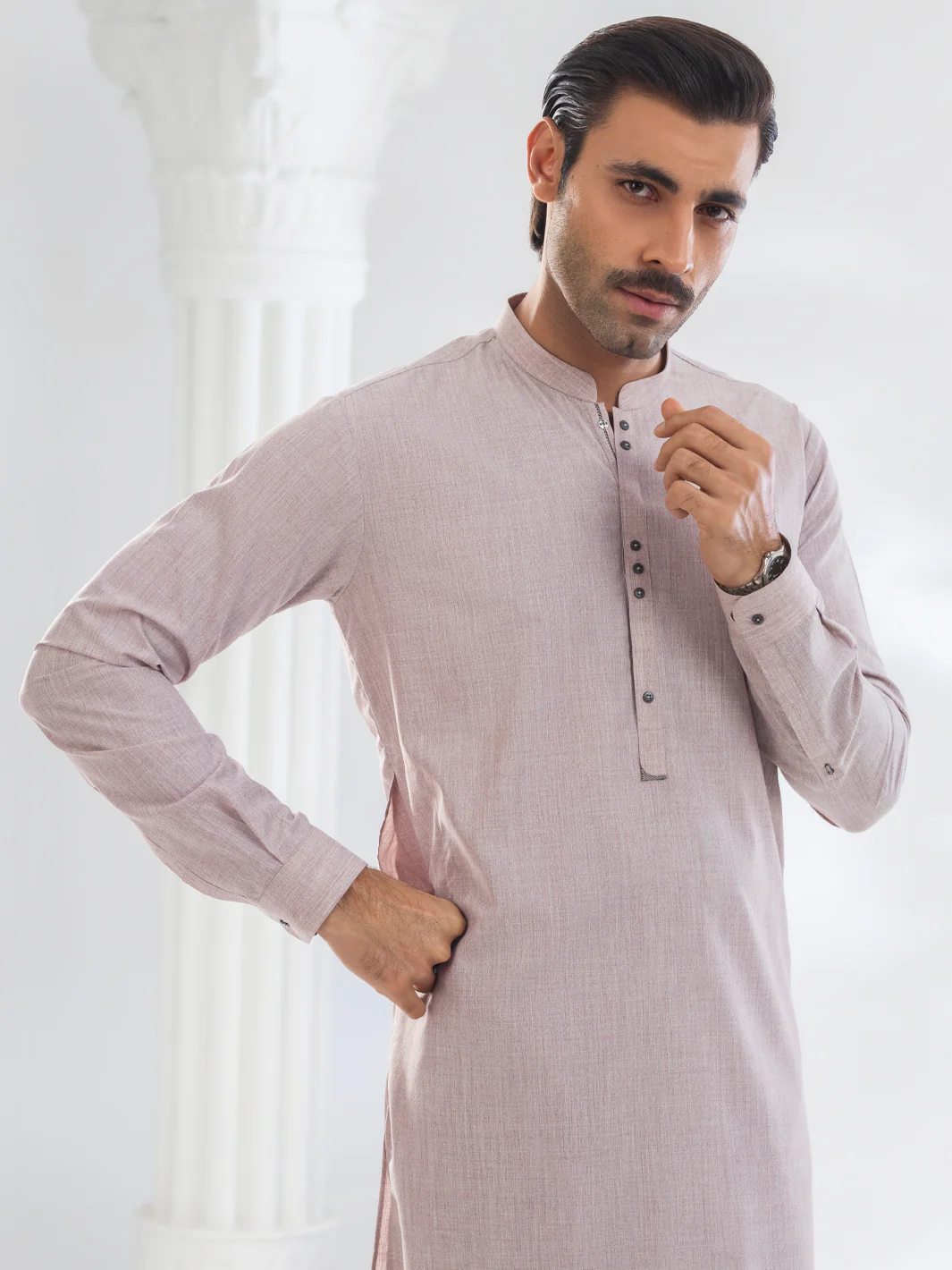 Dark Pink Blended Kurta Trouser - AL-KT-3088 - Image 3