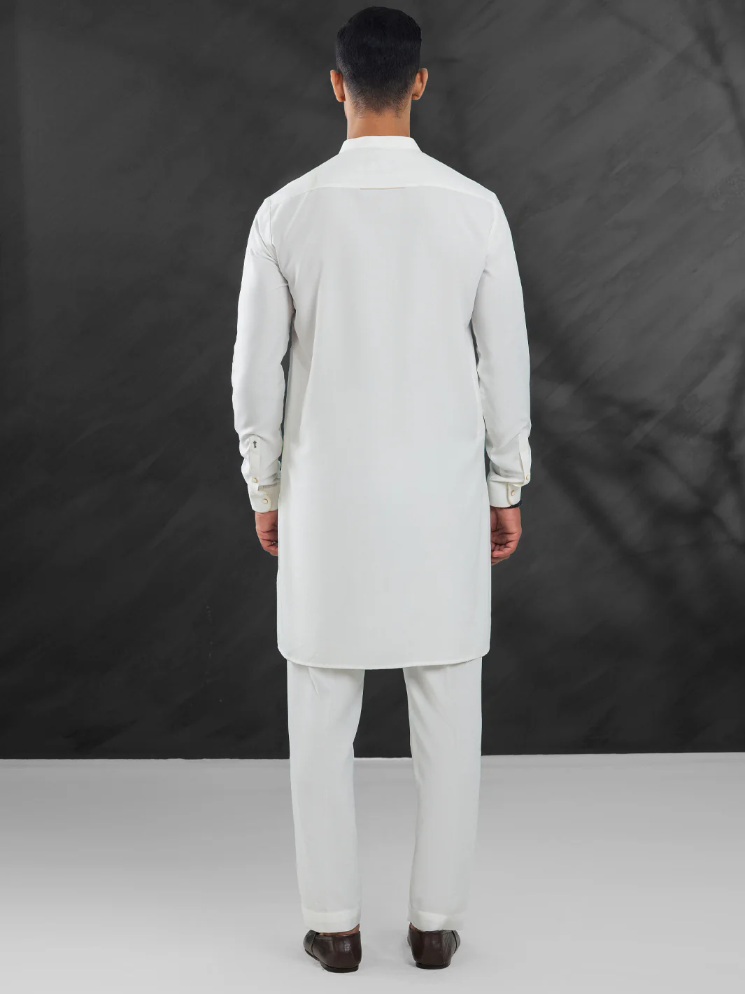 White Blended Kurta Trouser - AL-KT-3111 - Image 3