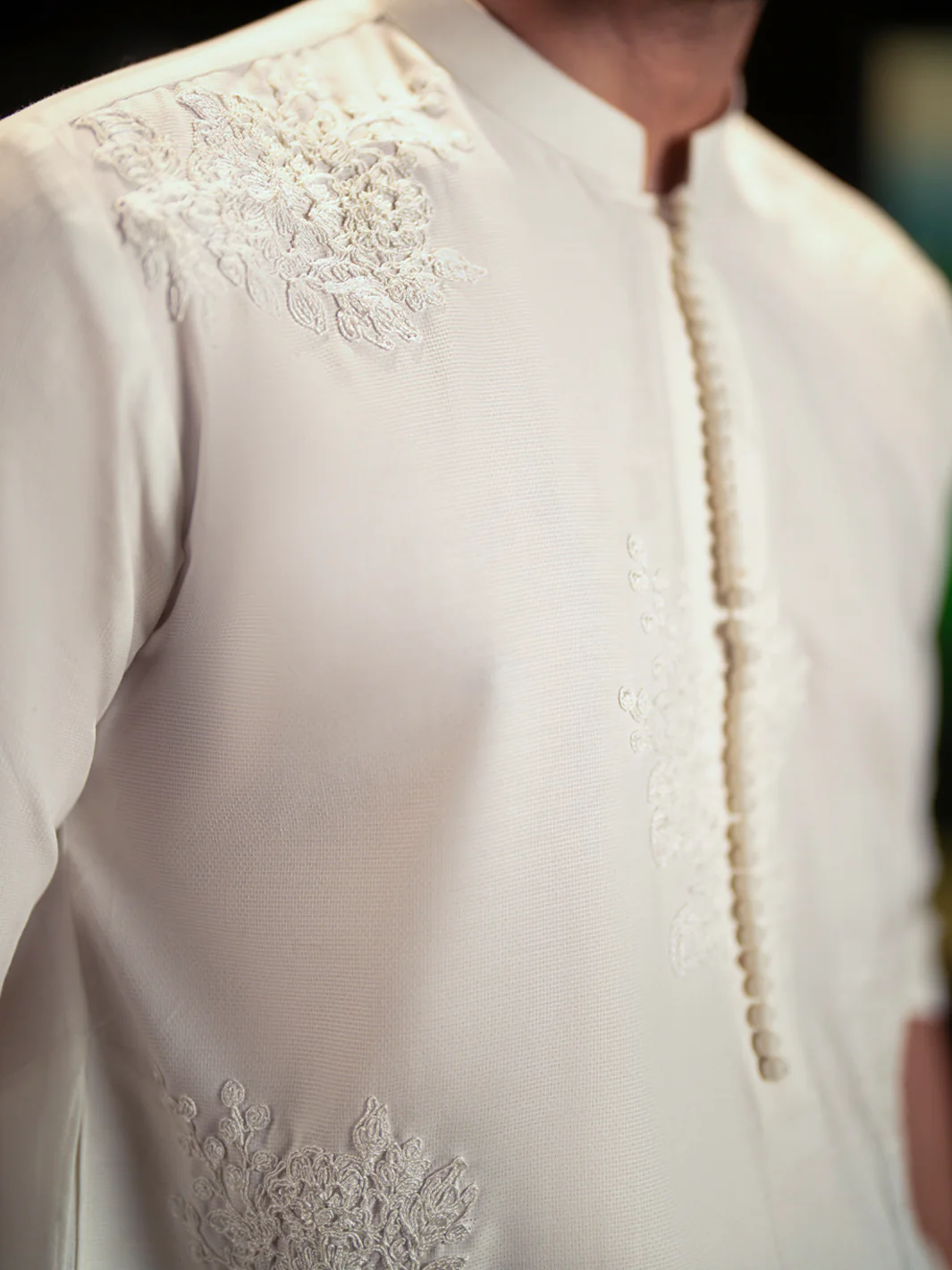 White Blended Kurta Trouser - AL-KT-3126A - Image 4