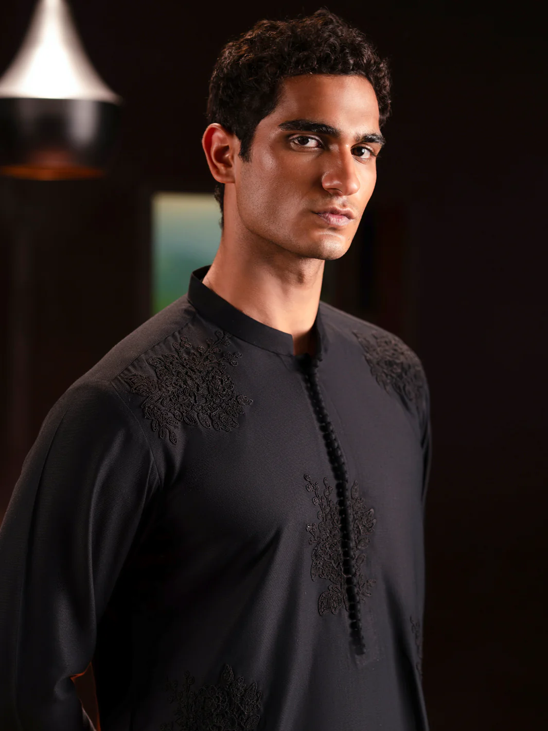 Black Blended Kurta Trouser - AL-KT-3126C - Image 2