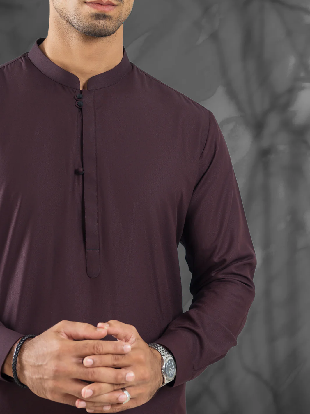 Maroon Blended Kurta Trouser - AL-KT-3129 - Image 4
