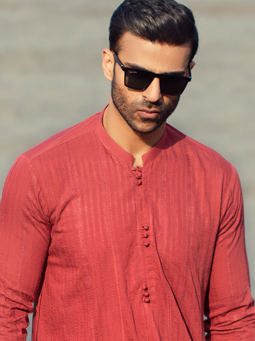 Red Blended Kurta Trouser - AL-KT-921 - Image 2