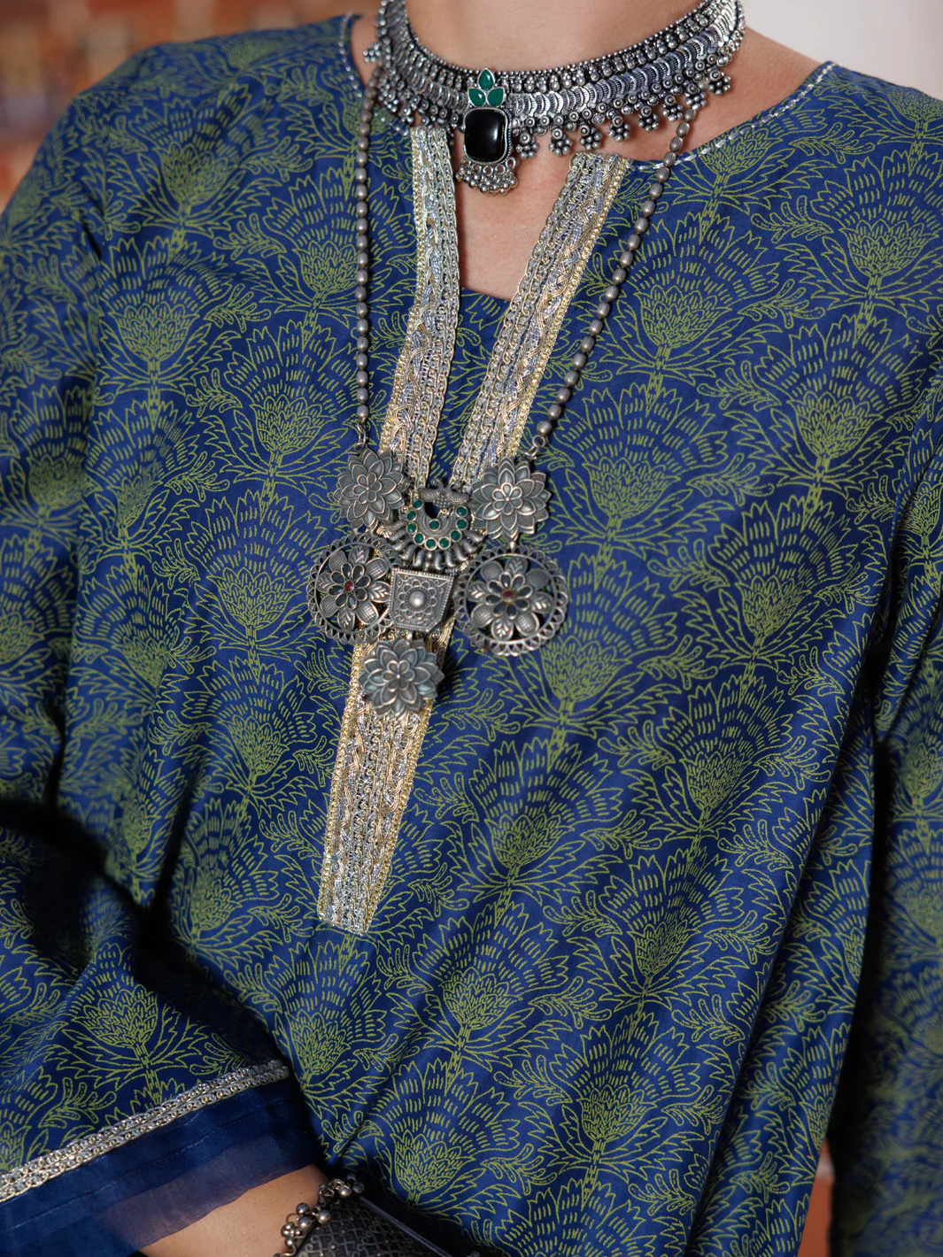 Blue Lawn Tunic - AL-LK-1031 - Image 4