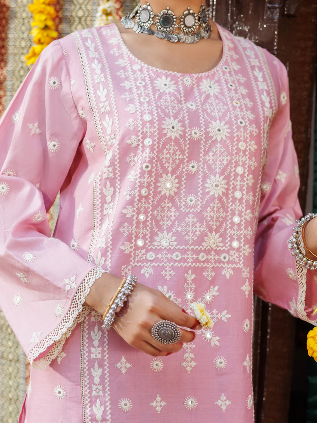 Pink Cambric Kurti - AL-LK-1064 - Image 3