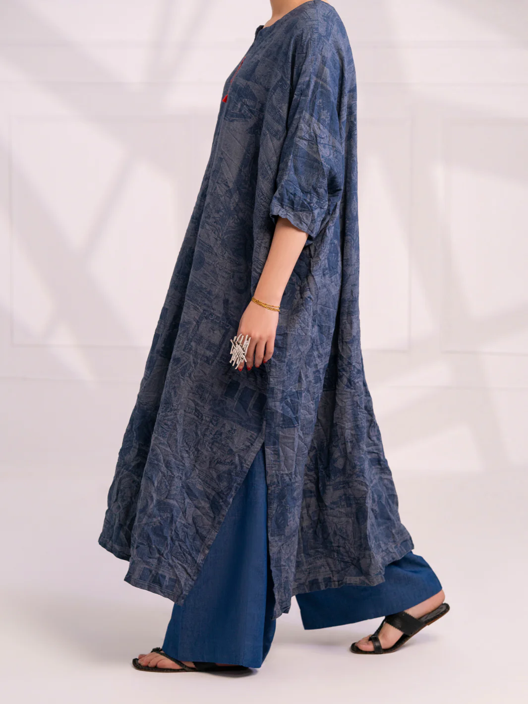 Blue Denim Kurti - AL-LK-1077 - Image 3