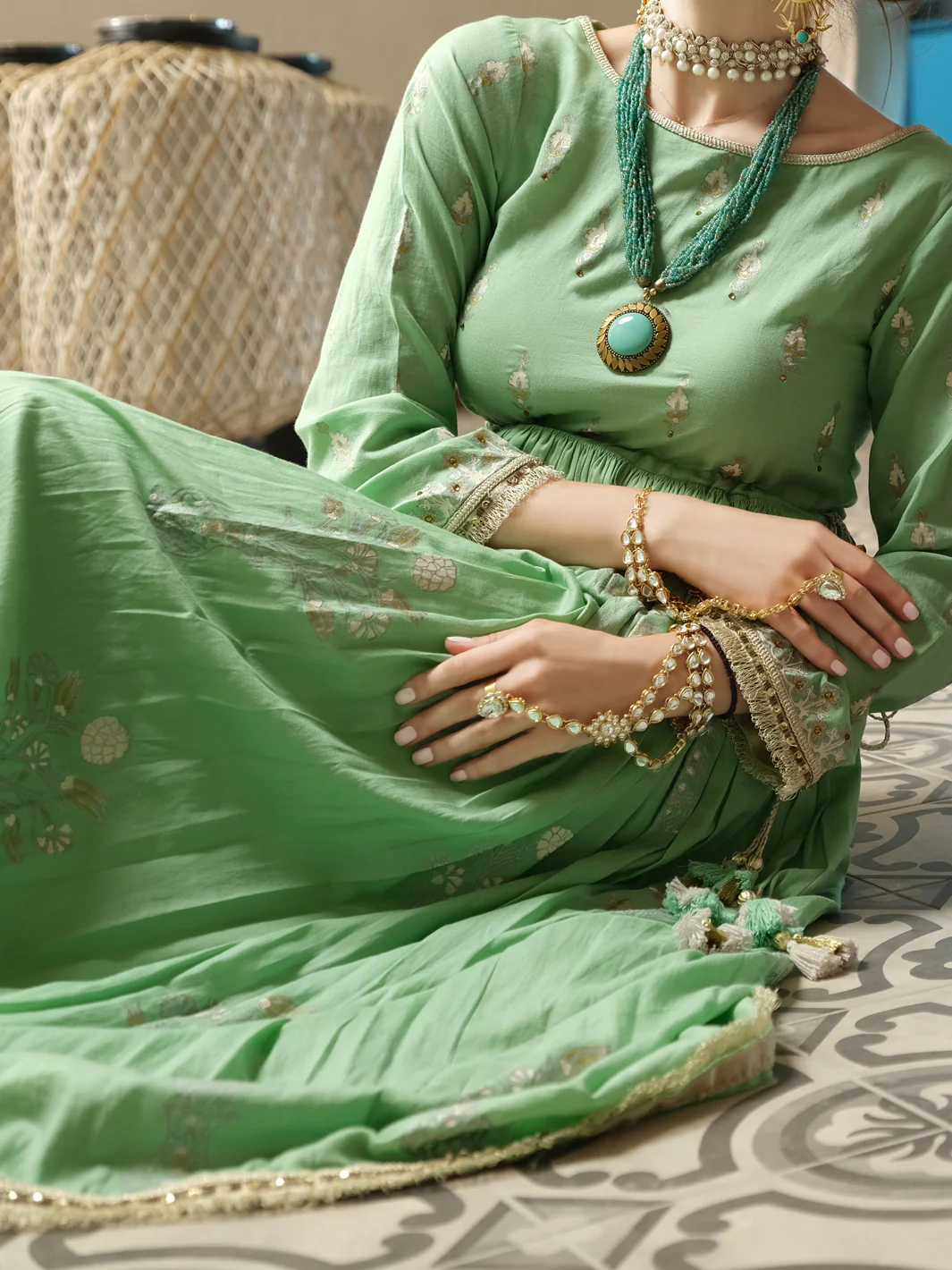 Sea Green Tunic - AL-LK-714 - Image 2