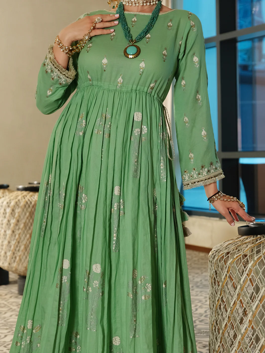 Sea Green Tunic - AL-LK-714 - Image 3