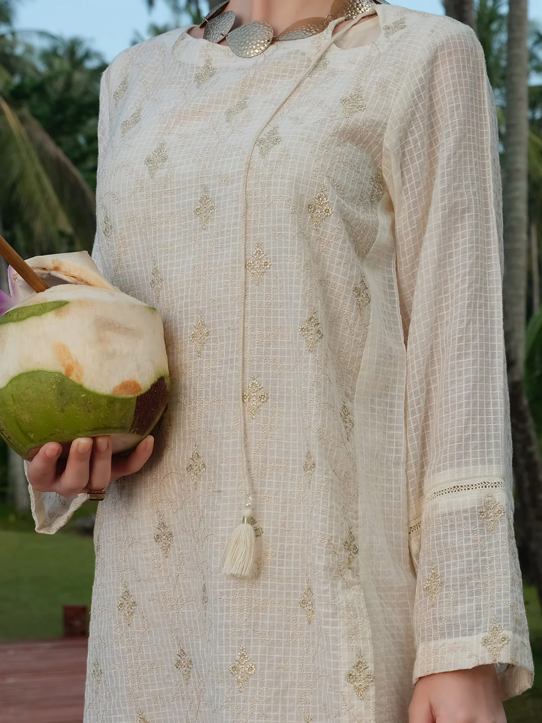 White Chicken Kari Tunic - AL-LK-725 - Image 2