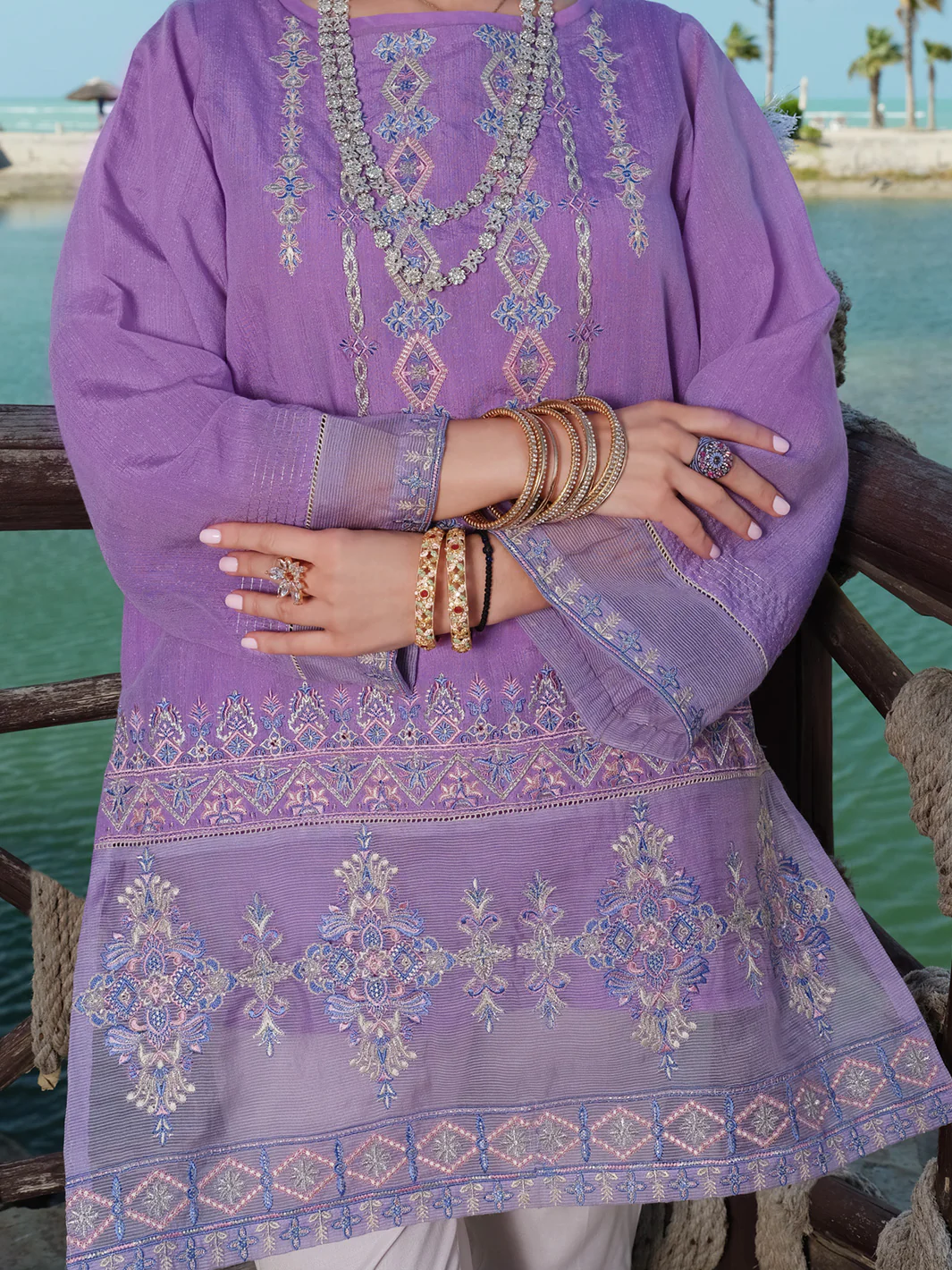 Purple Cotton Tunic - AL-LK-732 - Image 3