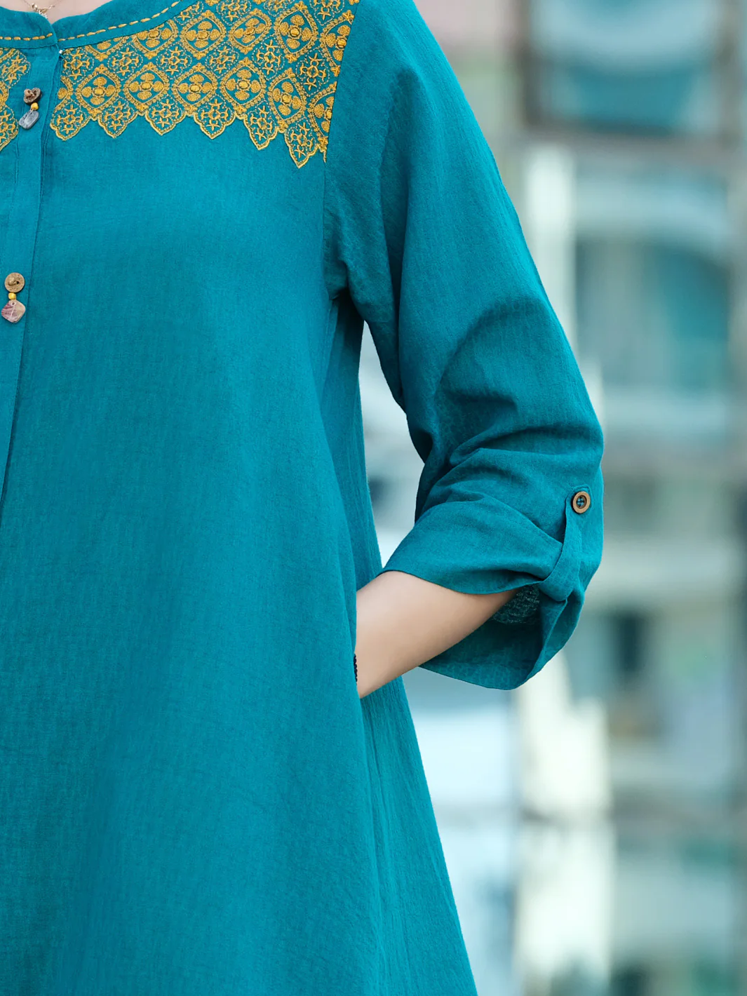 Ferozi Jacquard Tunic - AL-LK-748 - Image 3