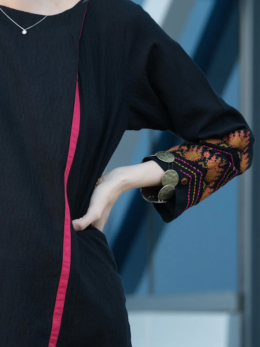 Black Jacquard Tunic - AL-LK-749 - Image 2