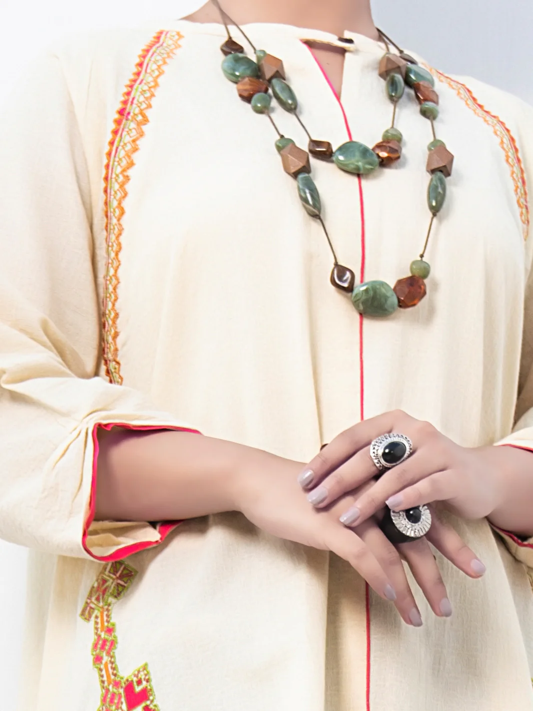 Off White Dobby Tunic - AL-LK-751 - Image 2