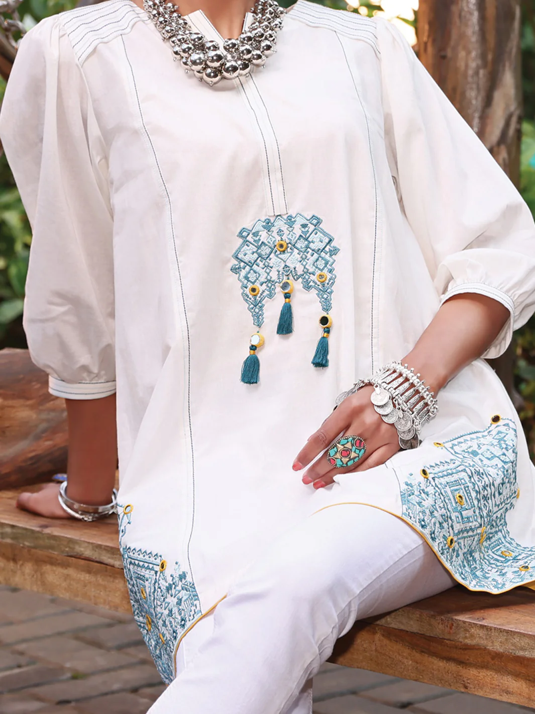 White Lawn Tunic - AL-LK-773 - Image 2