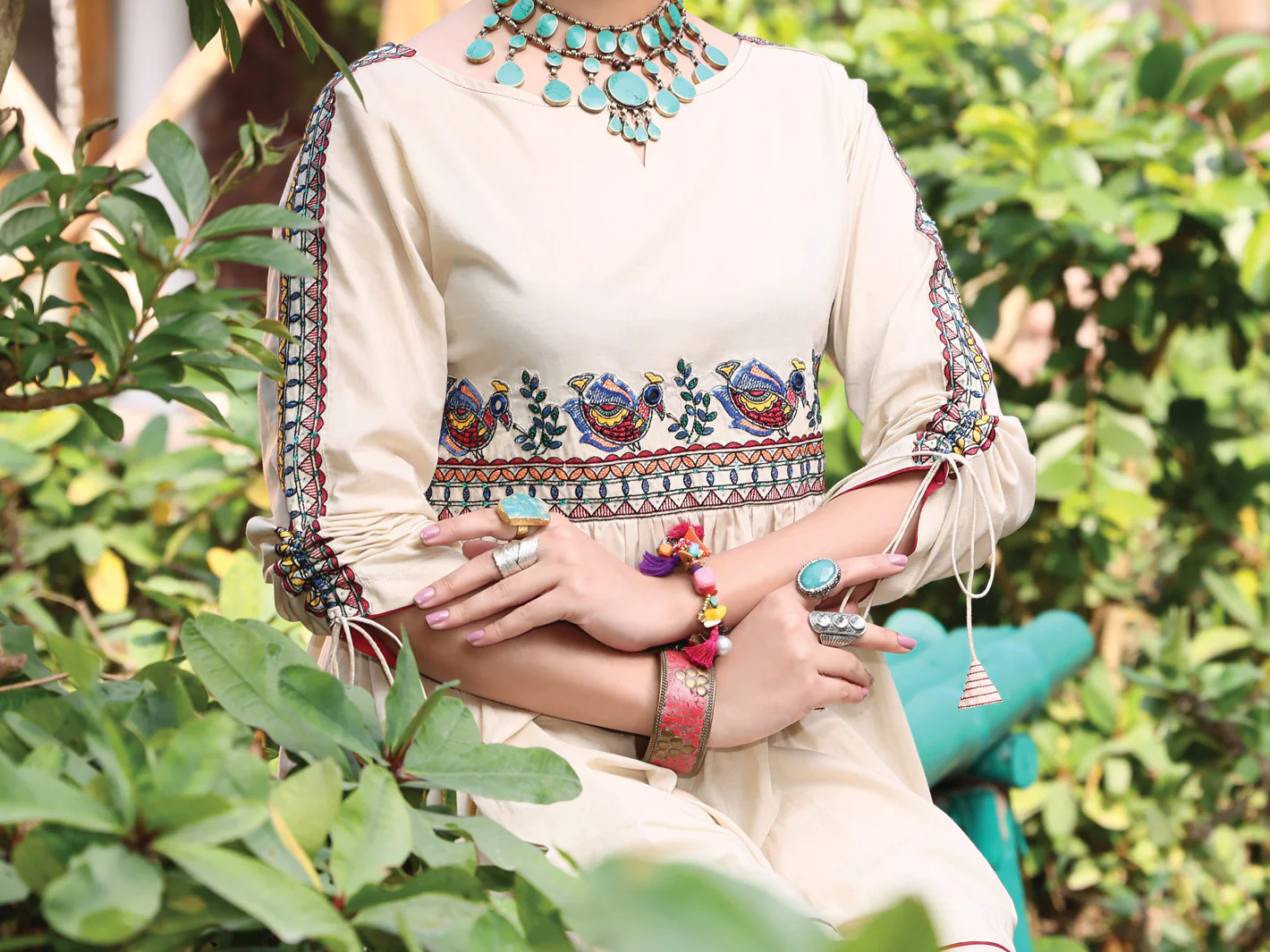 Beige Lawn Tunic - AL-LK-777 - Image 3