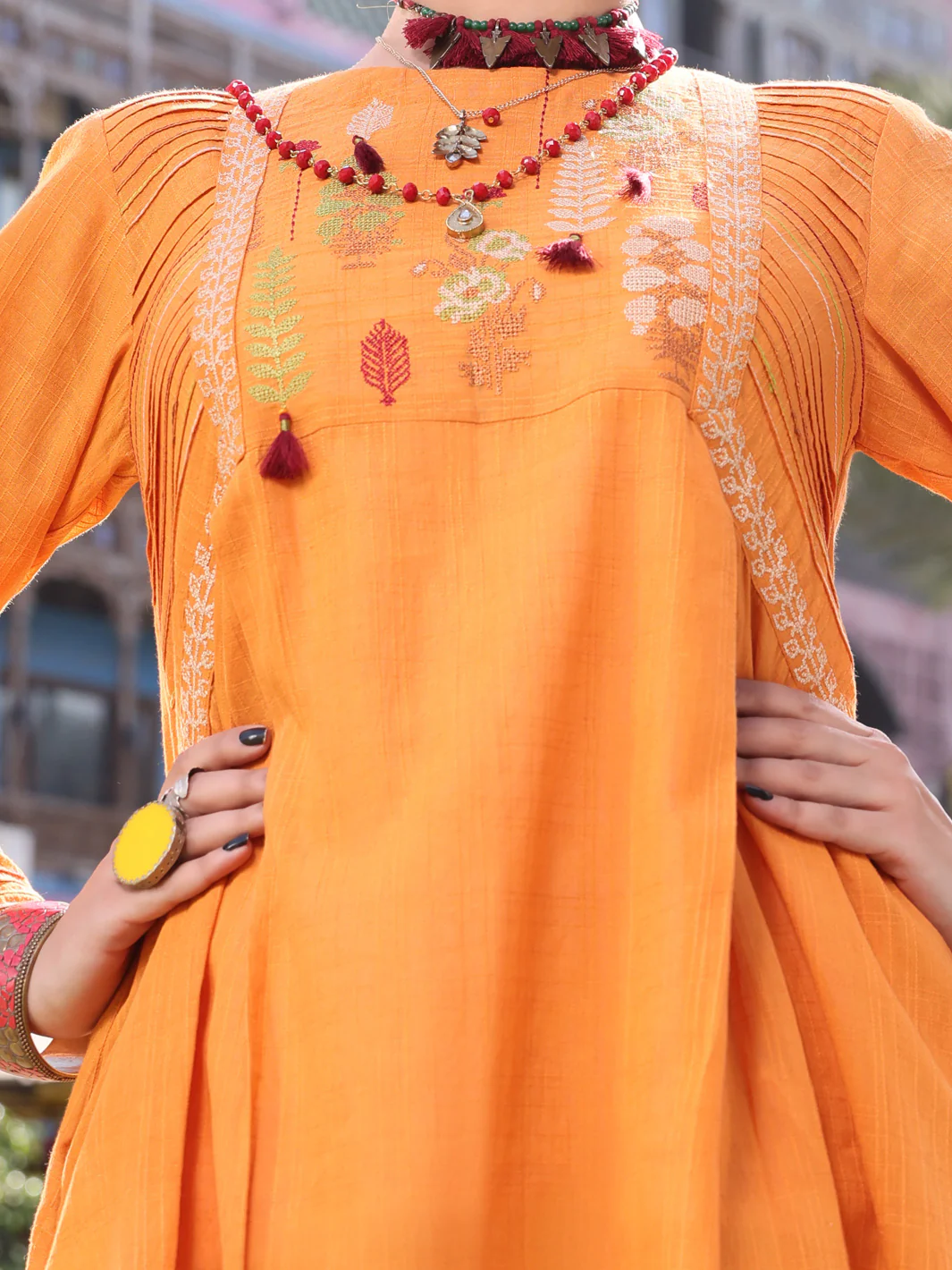 Orange Dobby Cotton Tunic - AL-LK-793 - Image 2