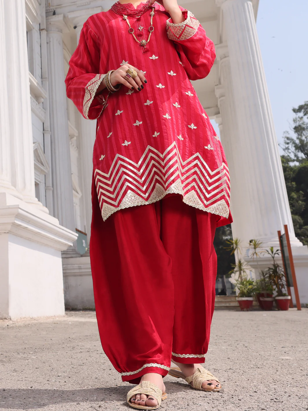 Pink Silk Tunic - AL-LK-796 - Image 2