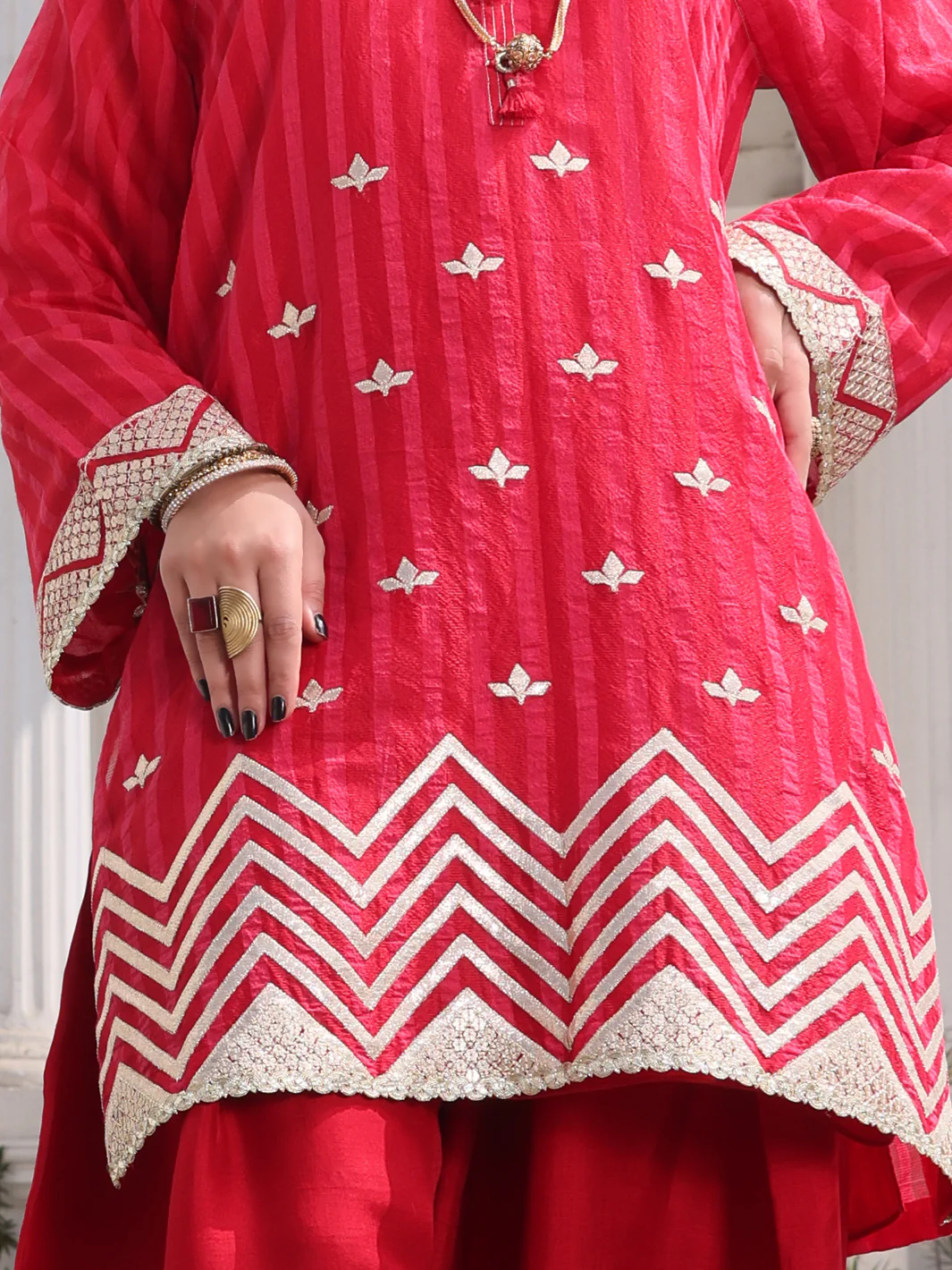 Pink Silk Tunic - AL-LK-796 - Image 4