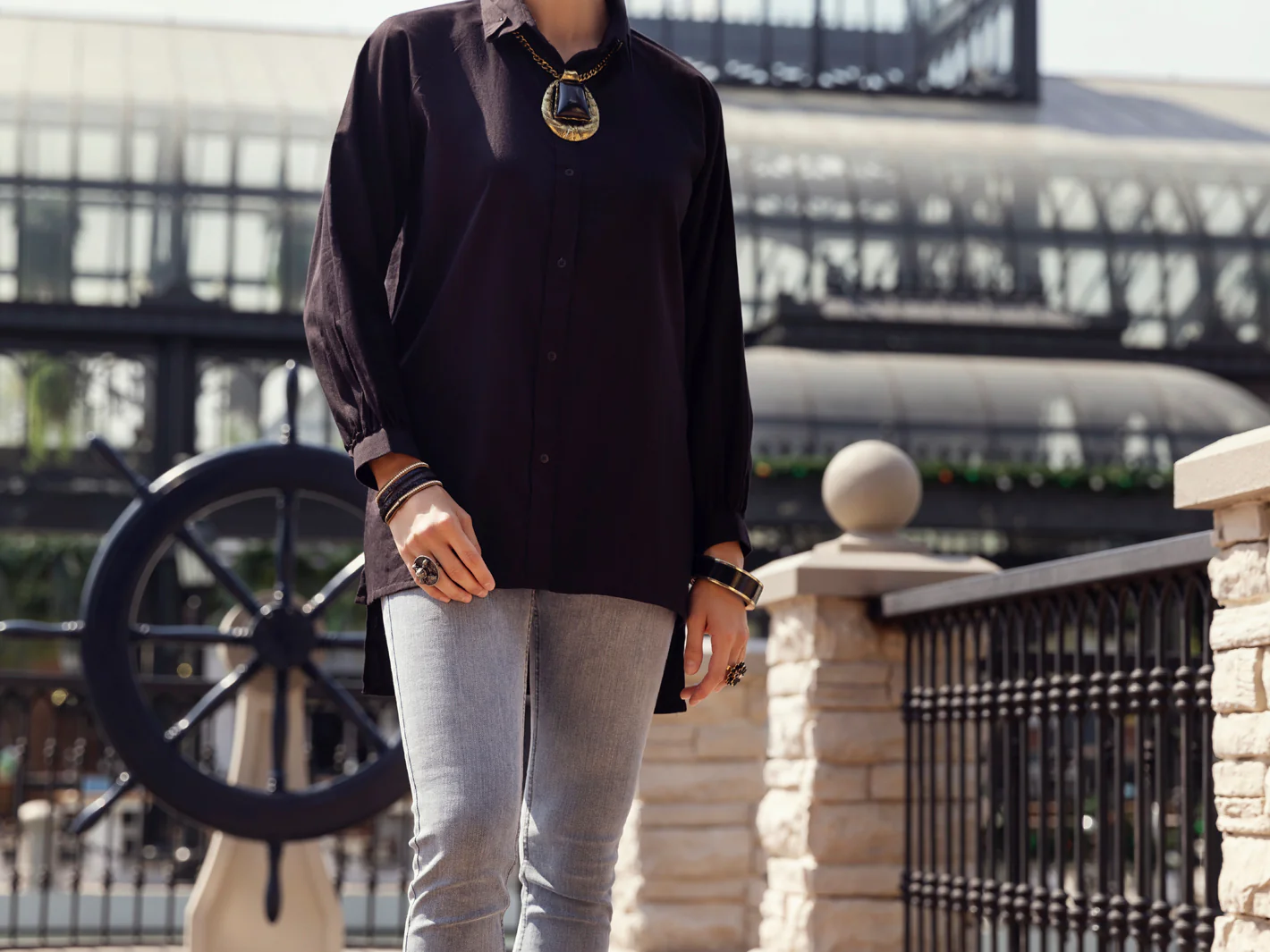 Black Twill Tunic - AL-LK-806 - Image 3