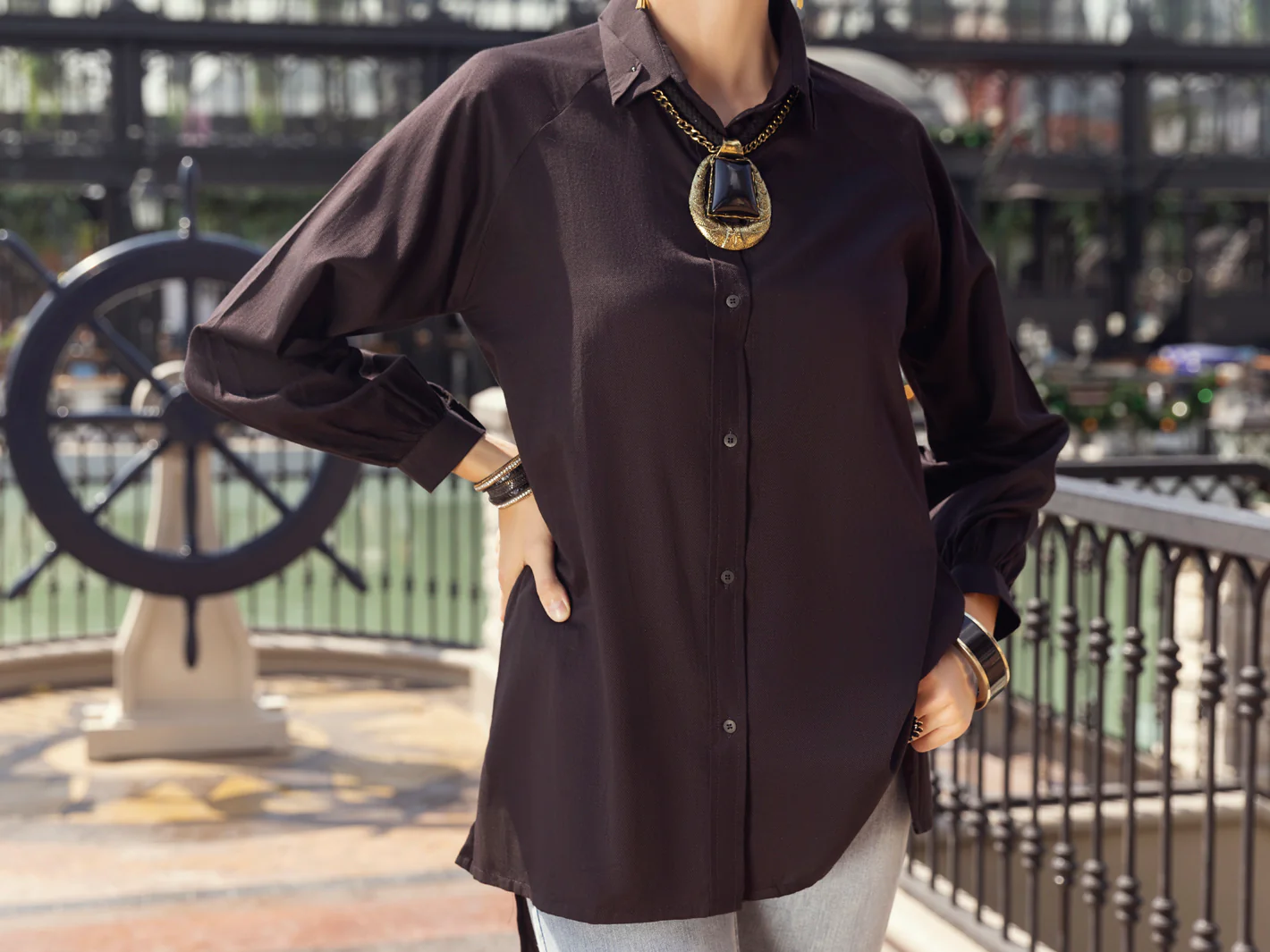 Black Twill Tunic - AL-LK-806 - Image 4