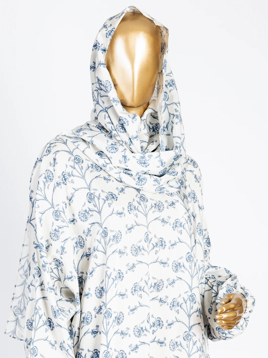 White Viscose Salah Robe - AL-LK-824B - Image 2