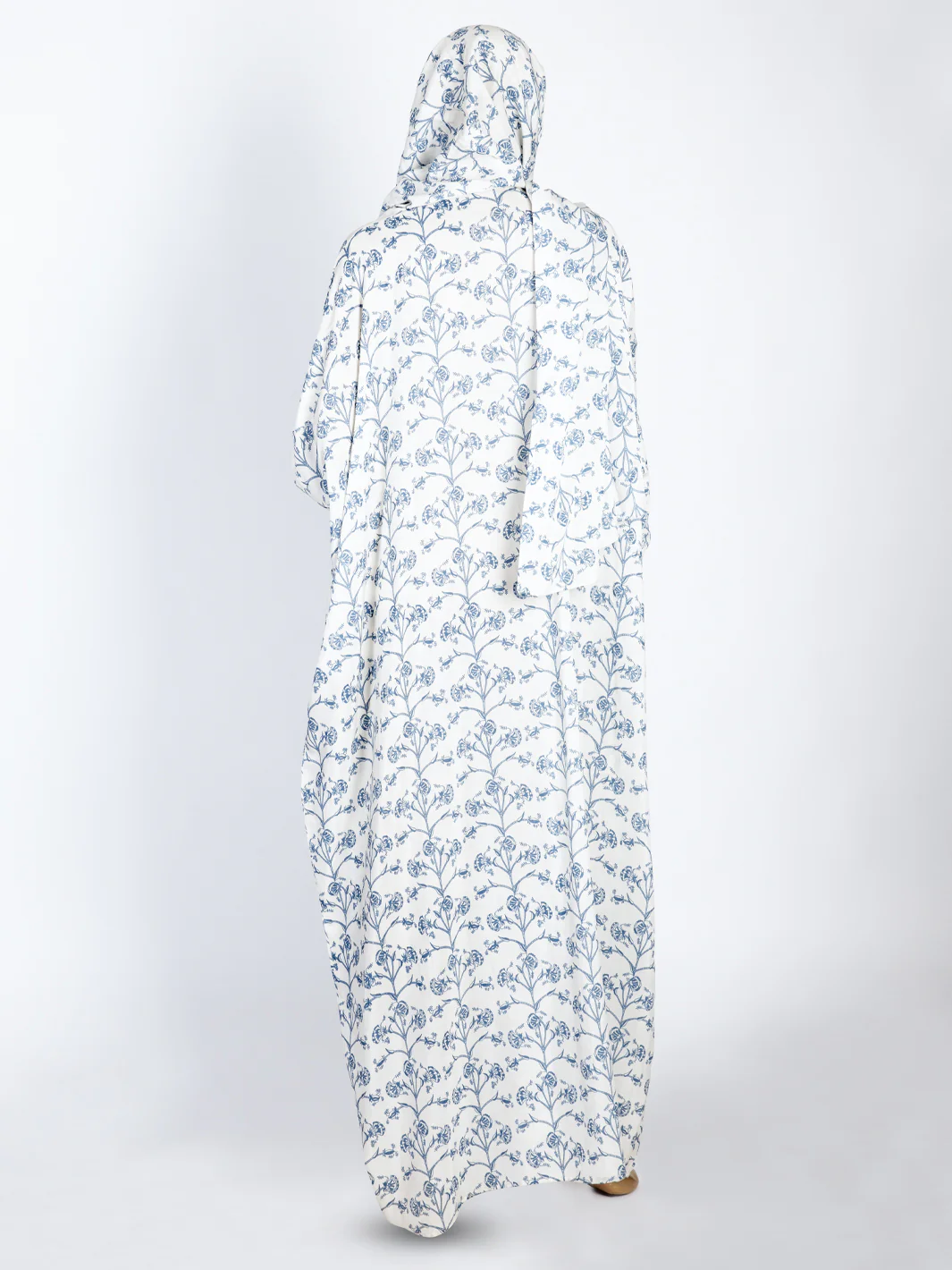White Viscose Salah Robe - AL-LK-824B - Image 3