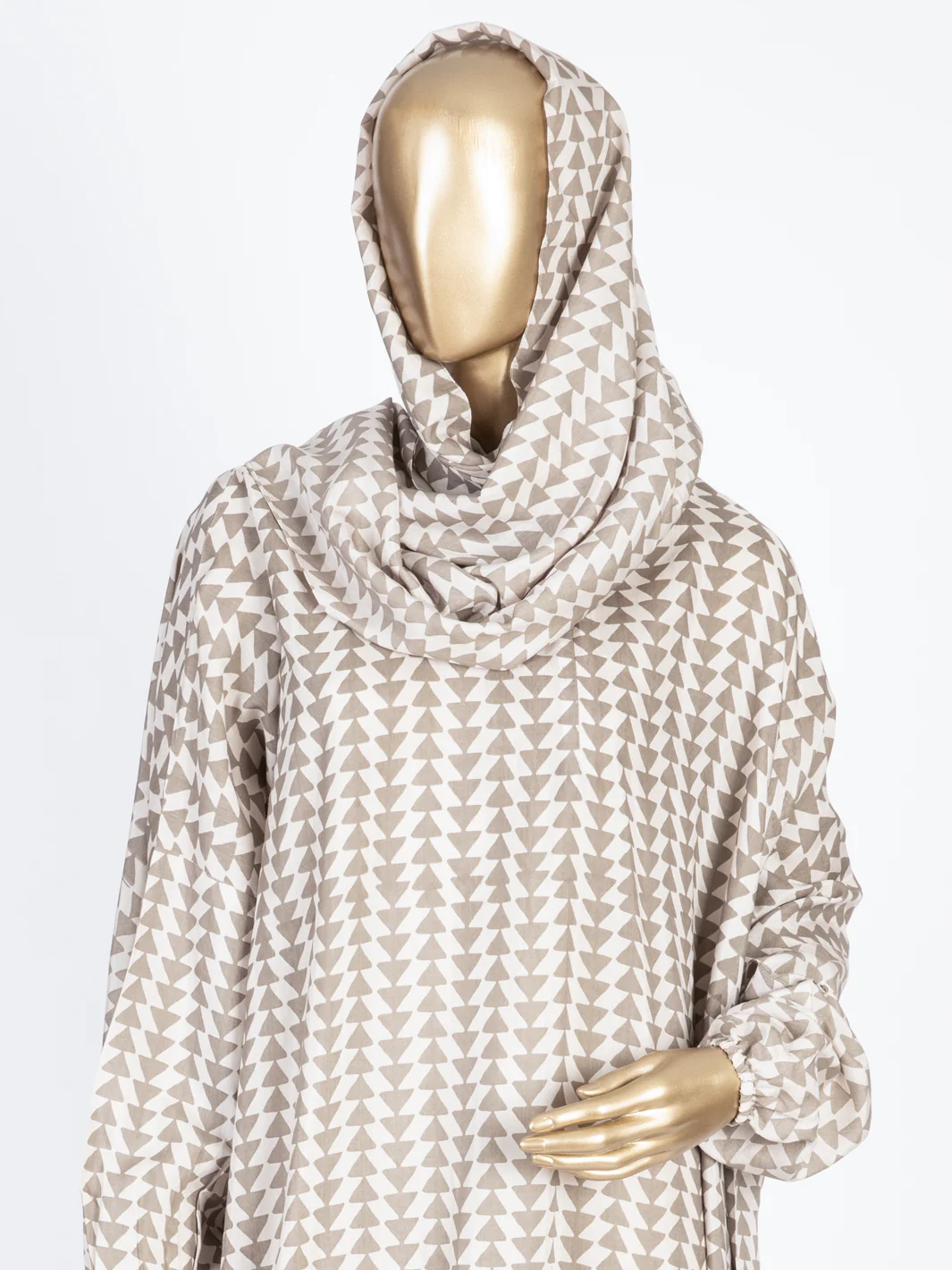 Beige-Brown Viscose Salah Robe - AL-LK-824C - Image 2