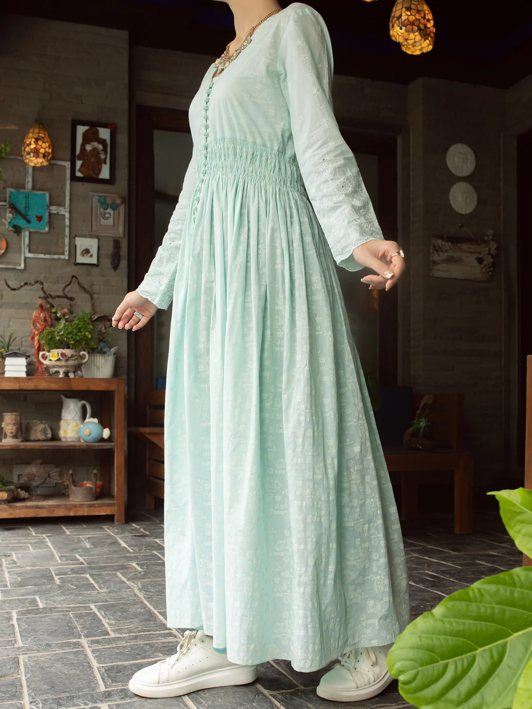 Ice Blue Lawn Tunic - AL-LK-840 - Image 6