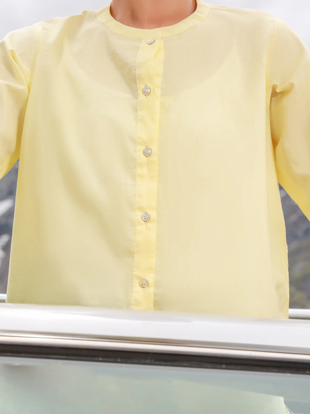 Lime Yellow Cambric Tunic -AL-LK-850 - Image 4