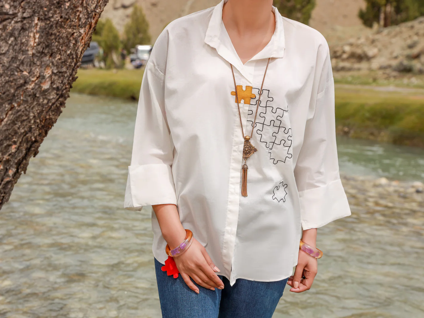White Cambric Tunic - AL-LK-853 - Image 4