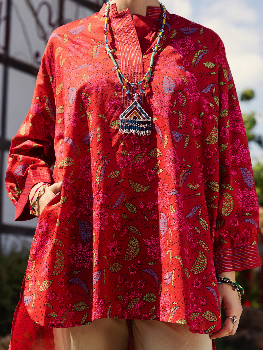Red Kurti - AL-LK-864 - Image 3