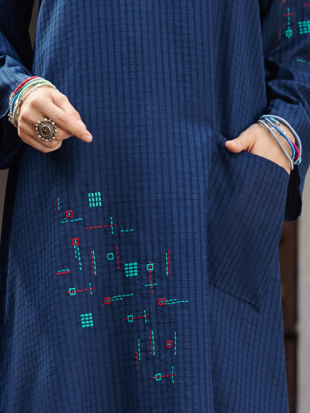 Teal Kurti - AL-LK-869 - Image 3