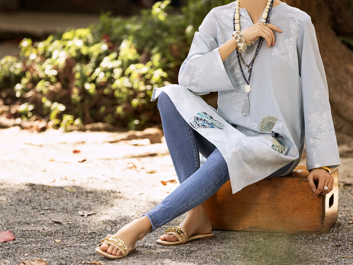 Sky Blue Kurti - AL-LK-893 - Image 4