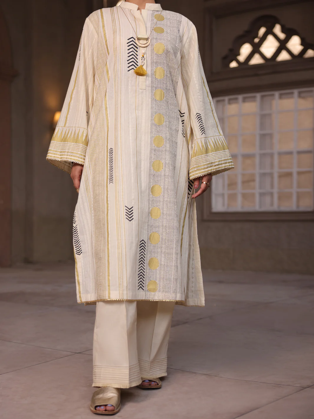 Off White Kurti - AL-LK-915