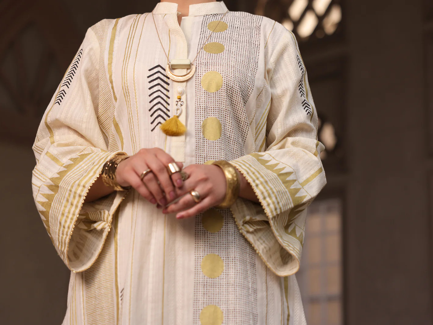 Off White Kurti - AL-LK-915 - Image 4