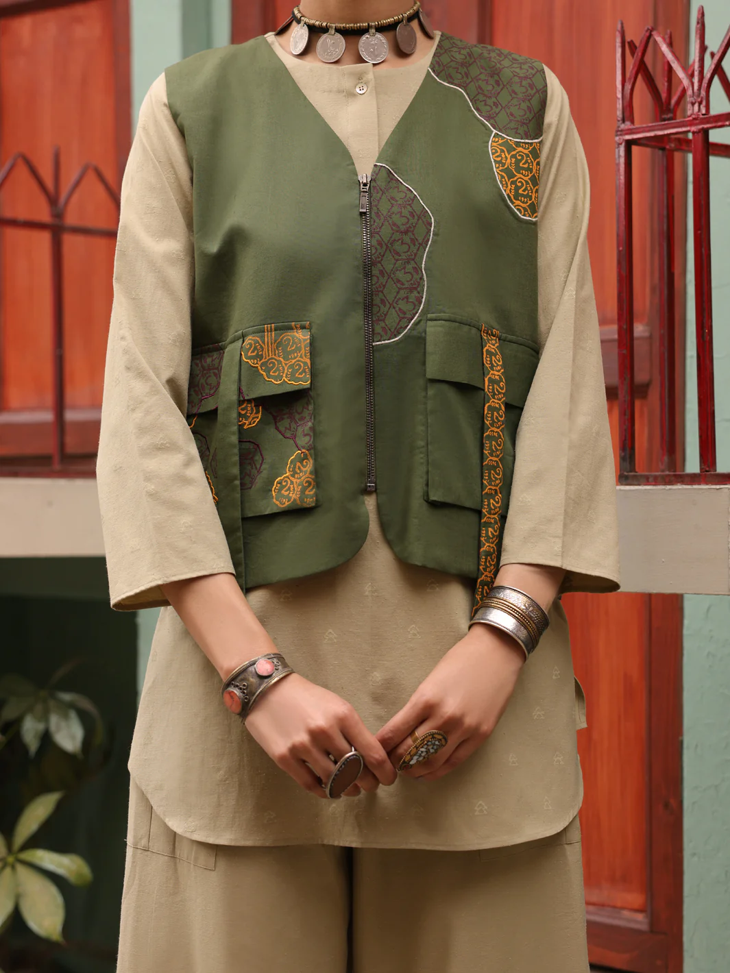 Green-Mehndi Kurti - AL-LK-LCT-917