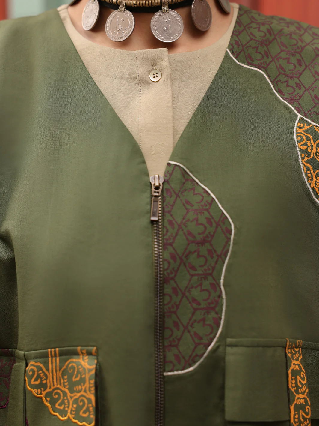 Green-Mehndi Kurti - AL-LK-LCT-917 - Image 2