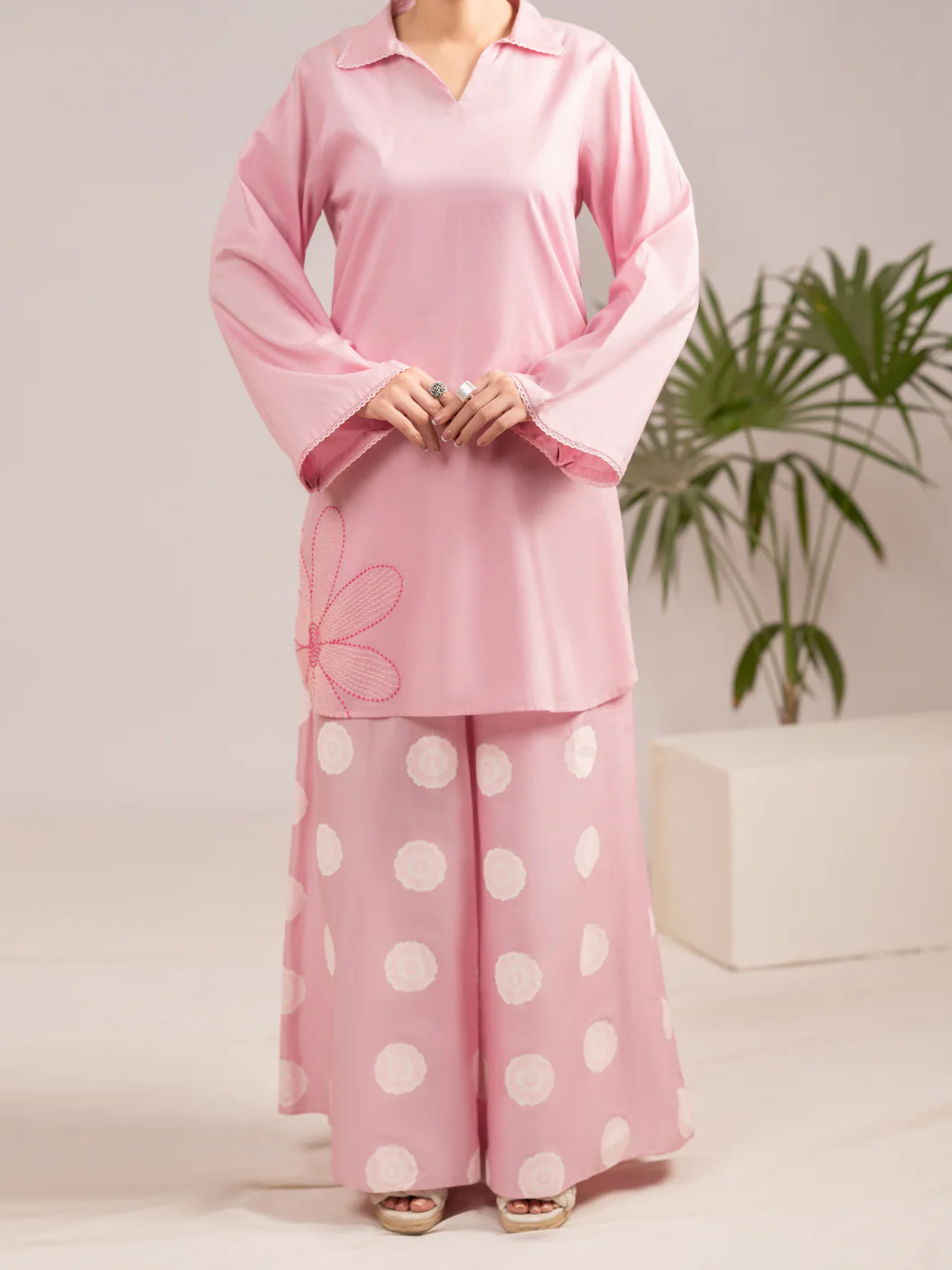 Pink Lawn 2Pc Stitched - AL-LKS-1109