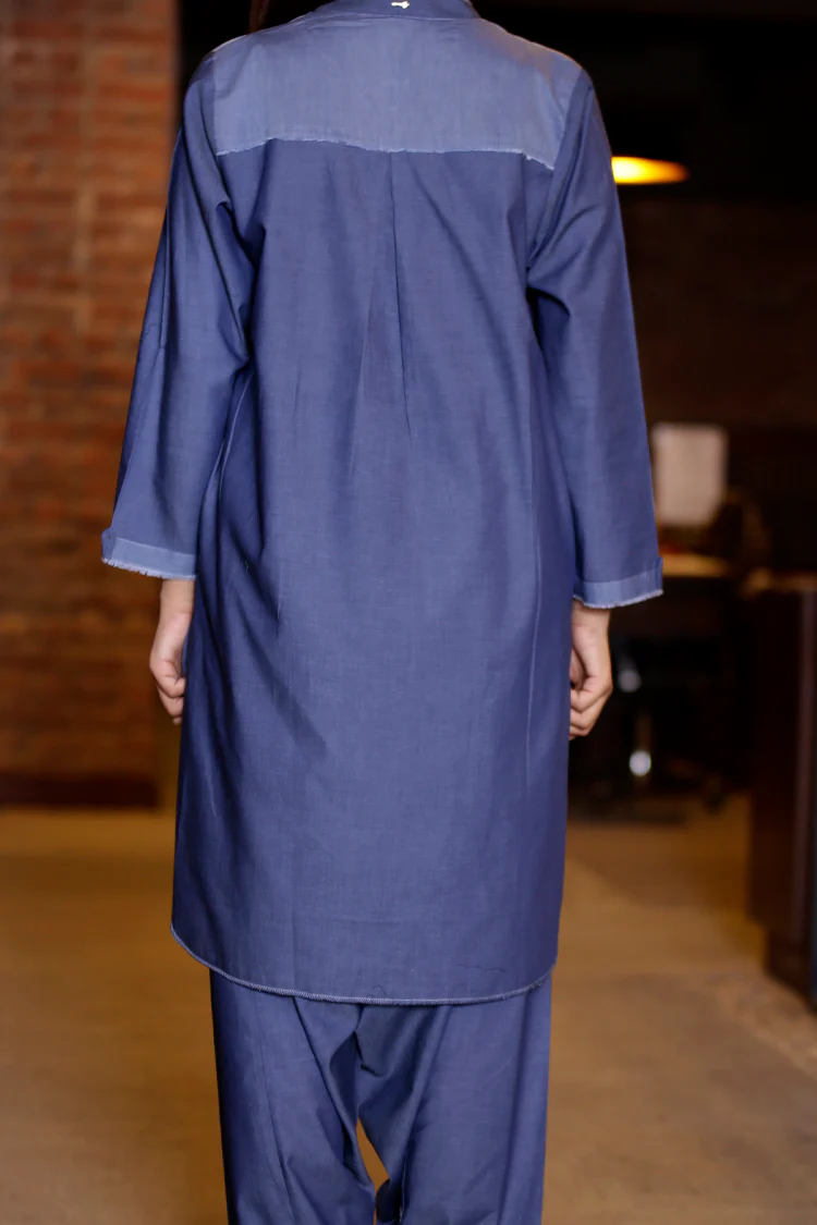 Blue Denim 2Pc Stitched - AL-LKS-195 - Image 2
