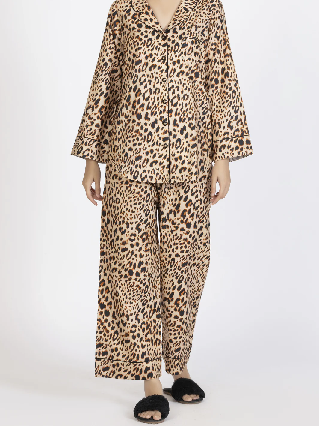 Brown Cotton 2Pc Stitched Nightwear - AL-LKS-NW-1008